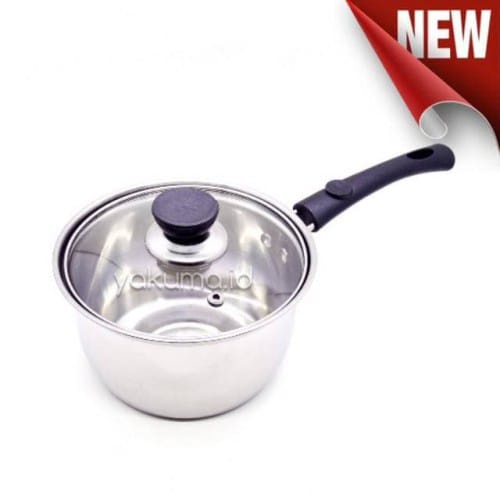 Panci Susu Milk Pot Stainless Tutup Kaca / Panci Susu Ukuran 18 Cm Stainless / Panci Masak Mie 01