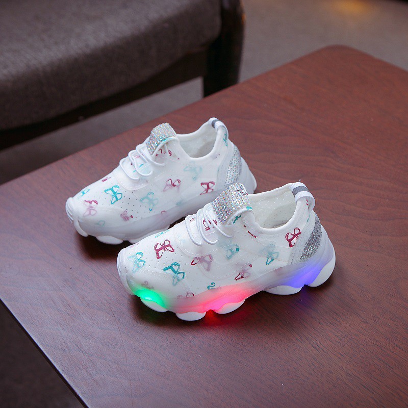 SEPATU ANAK LED SNEAKER BUTTERFLY