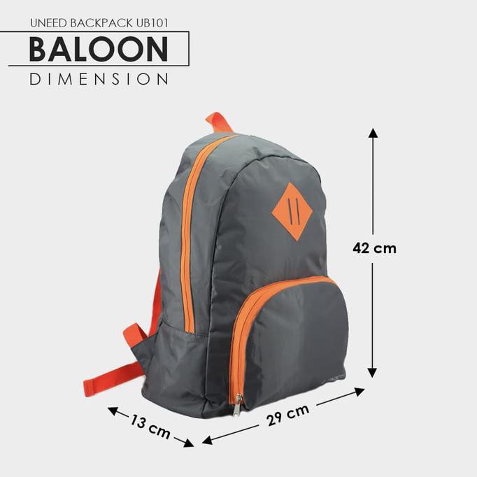 Uneed Balloon Tas Ransel / Backpack Waterproof - Ub101 - Grey Yellow