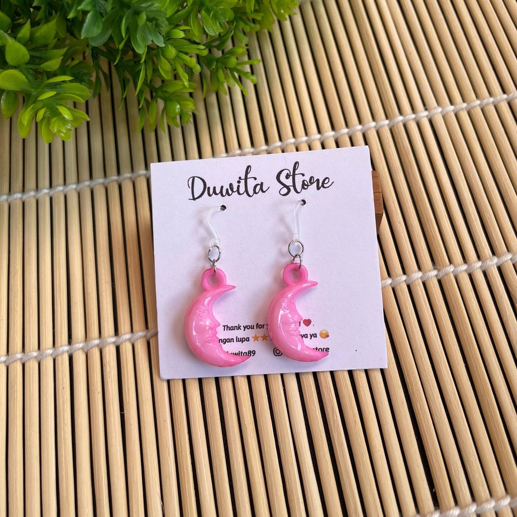 HANDMADE ANTING ANAK/DEWASA KAITAN PLASTIK MOTIF SABIT(ANTIKARAT)