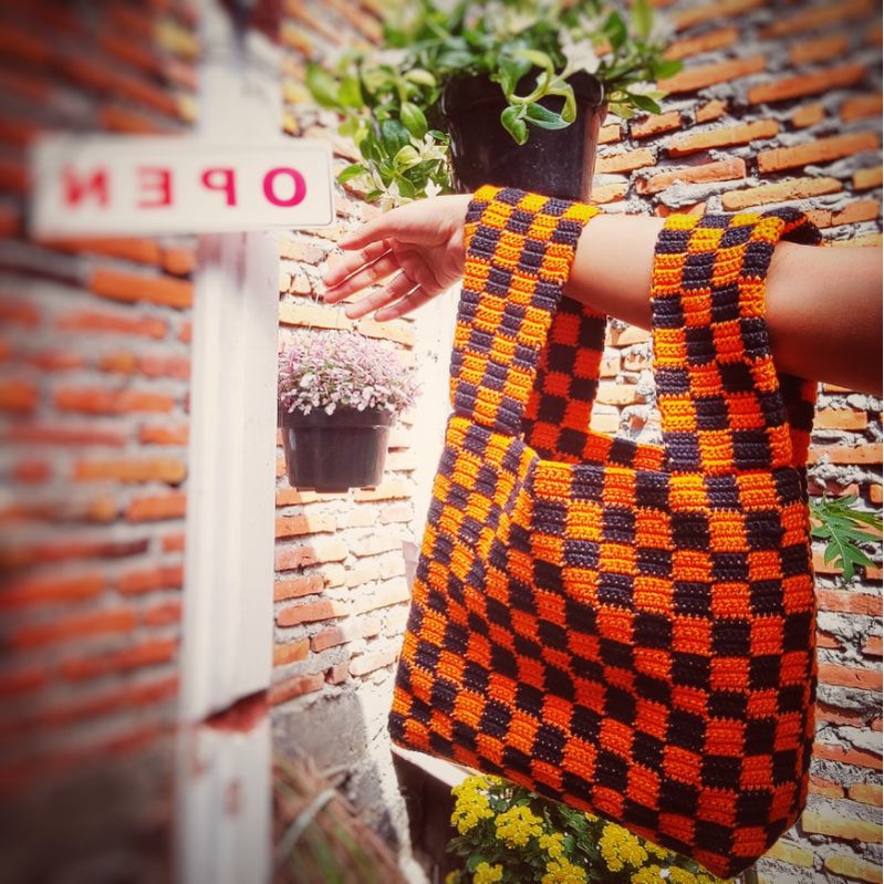 Vintage Catur - Tas Selempang Catur Wanita - Crochet bag
