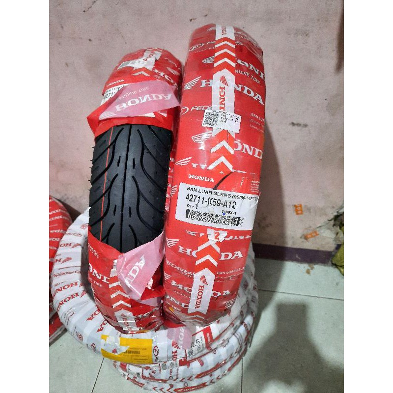 BAN HONDA depan belakang 80/90 90/90 Ring 14 TUBELESS MATIC BONUS PENTIL