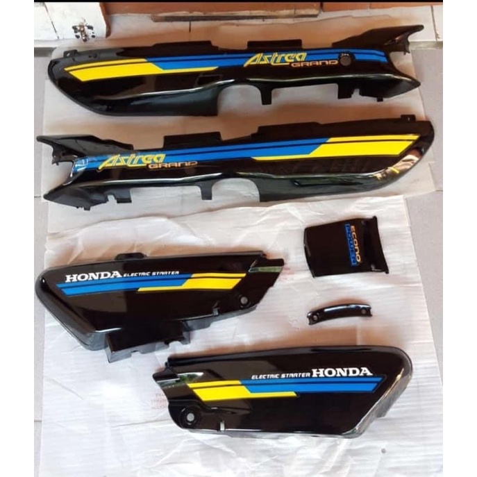 Cover Body honda Astrea Grand Bodi Grand Body honda grand sabit / Body Legenda list biru kuning