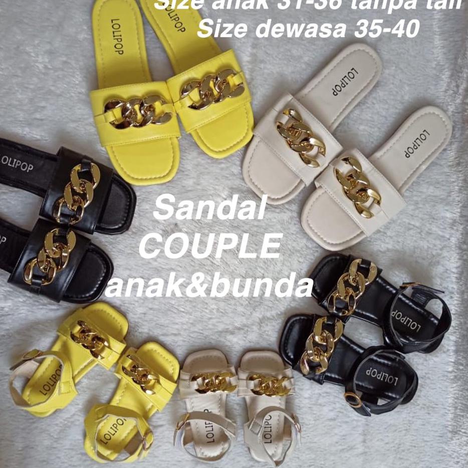✧ (LOLI-JKT) SD-C08 SANDAL ANAK IMPORT COUPLE DENGAN BUNDA TALI & NON TALI ●