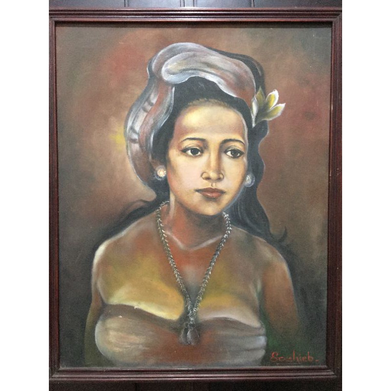 Lukisan Wanita Bali - Hiasan Dinding Wanita Bali. Karya Soehieb