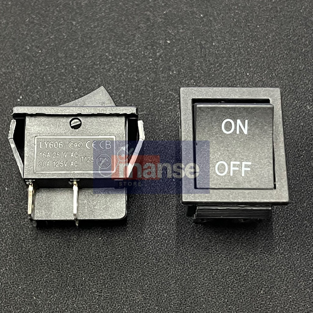 Saklar 4 Kaki On Off Hitam / Switch 4 pin Besar Hitam (Kualitas Bagus)