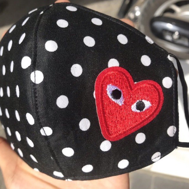 Masker CDG Converse play/ Masker polkadot/ Masker Lucu/masker kain