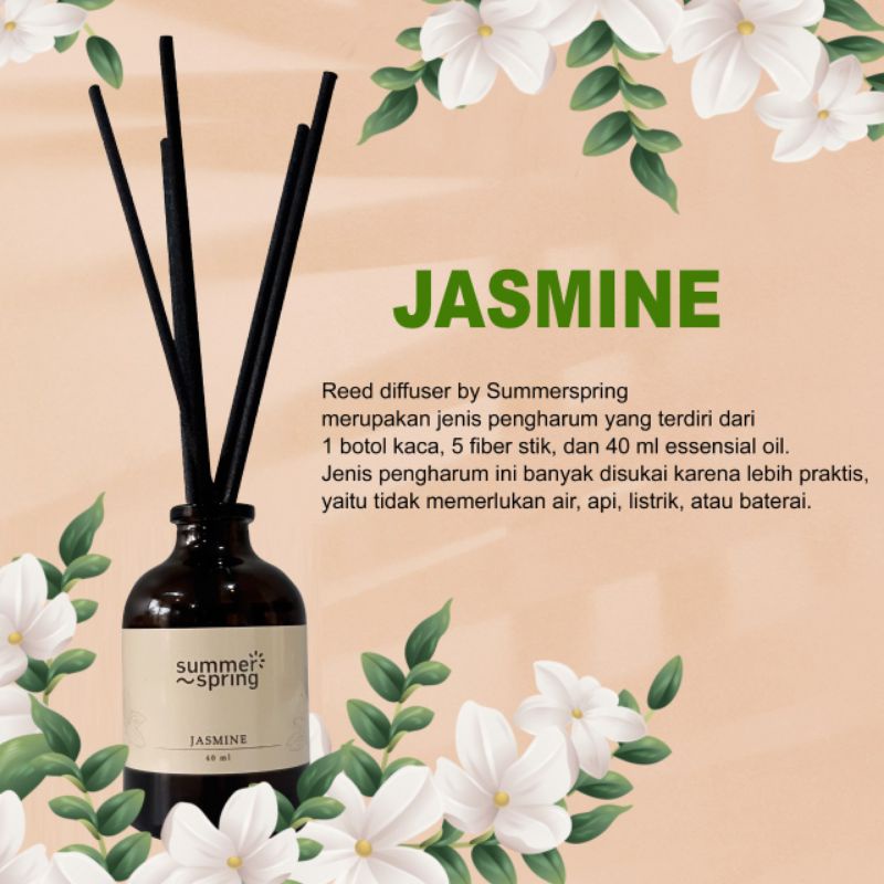 Summer Spring Jasmine Reed Diffuser | Pewangi Ruangan Aromaterapi