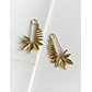 LRC Anting Gantung Fashion Gold Alloy Paper Clip Geometry Earrings F80691