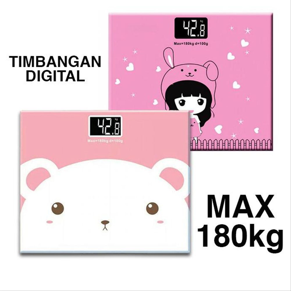 Timbangan Badan Mini Digital Motif Kartun max 180Kg