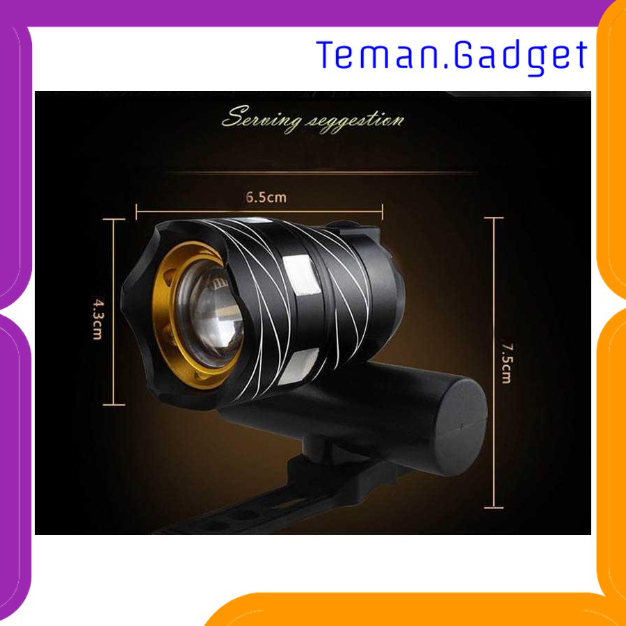 TG-IB177 TAFFLED LAMPU SEPEDA LED CHARGERABLE ZOOMABLE BICYCLE CREE XML-T6 ZK30