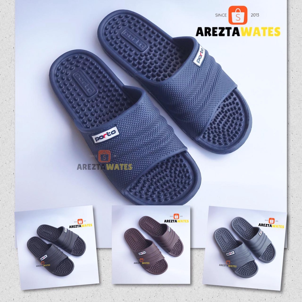 Sandal slip on pria selop karet porto 1039M