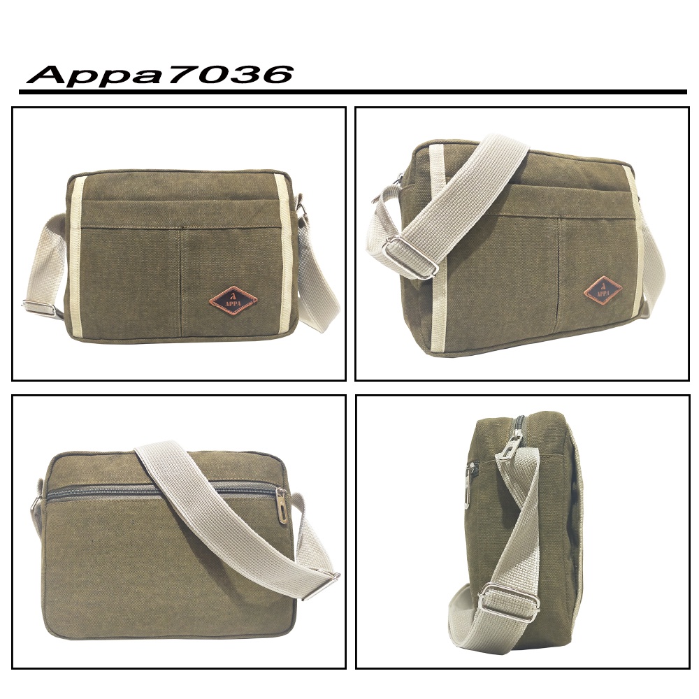 Tas Slempang Canvas pria wanita sling bag gaul Vintage Classic  Shoulder Bag APPA7036