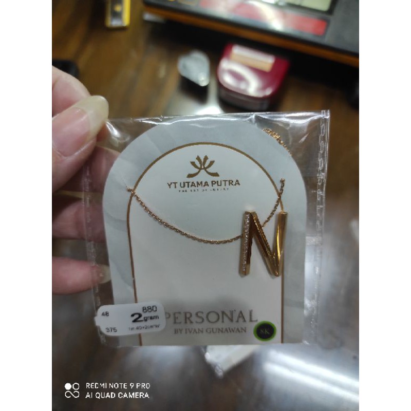 Kalung YG Huruf Nama Inisial Personal by YT x Igun 700