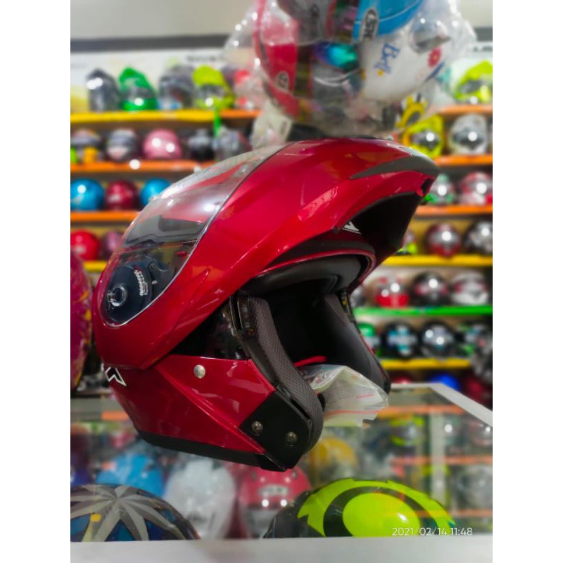 HELM KYT RRX MODULAR RED DOFF ORIGINAL