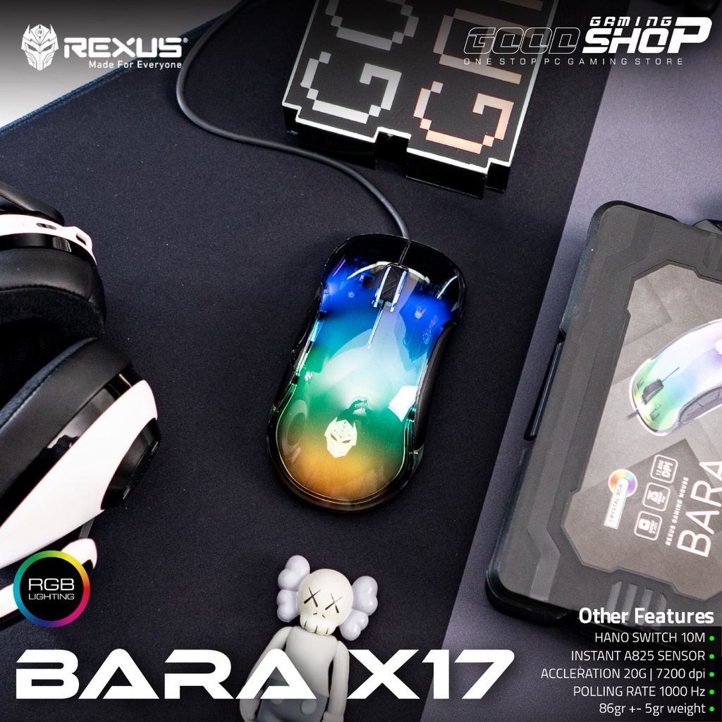 Rexus X17 Bara Flame RGB - Gaming Mouse