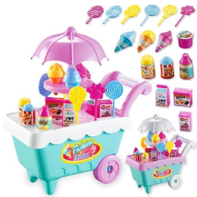 J3 - Mainan anak ice cream shop set car mini