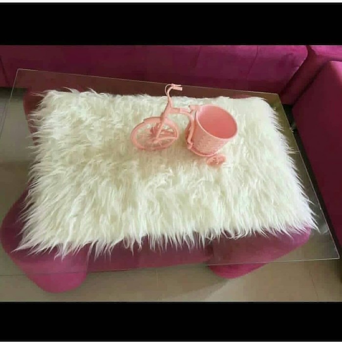 TIKAR-KARPET- ALAS /KESET BULU PUTIH MURAH SANGAT -KARPET-TIKAR.