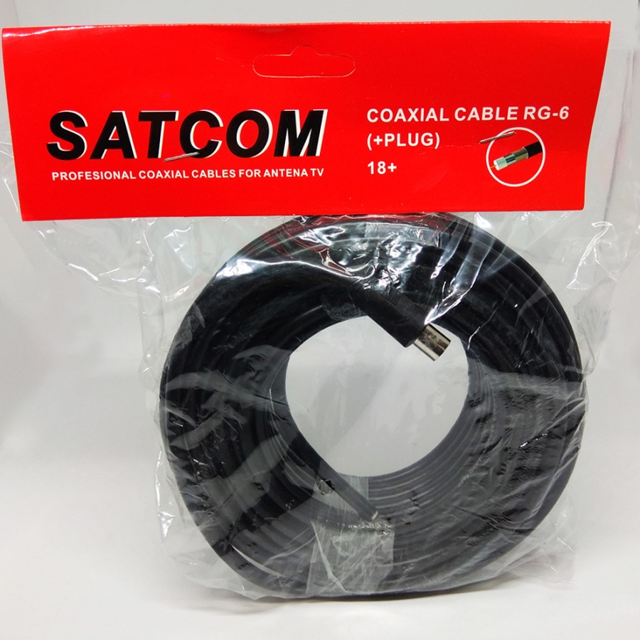 Kabel Coaxial Antena/Parabola Satcom 18 Meter Kabel RG 6