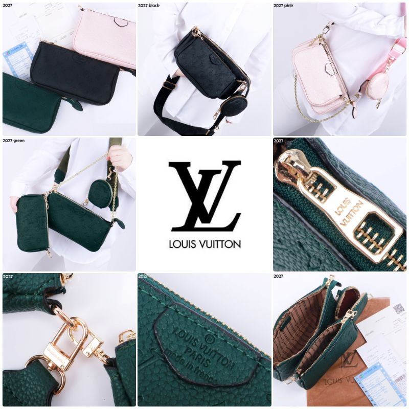 COD❤️Tas Wanita Dada LV Louis Vuitton 3in1 Multi Pochette Waistbag Bag Premium Import Full Emboss