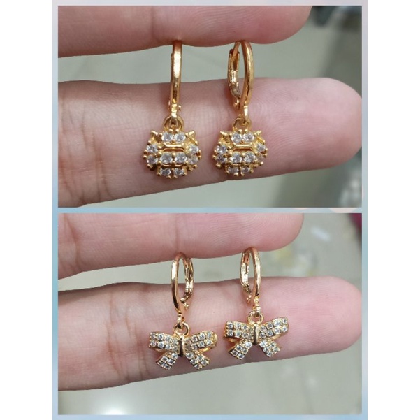 XC-28.Anting xuping wanita berlapis emas dengan mata zircon.