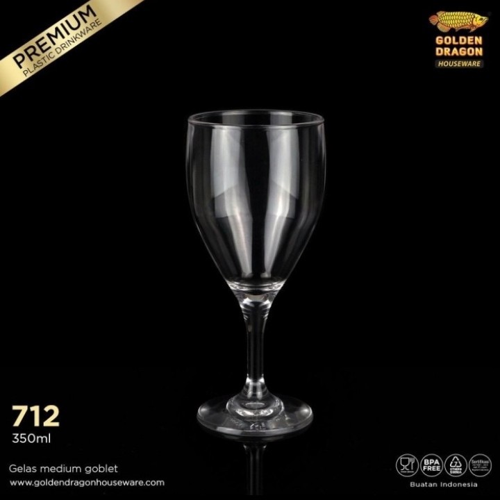 GELAS MINUM PLASTIK 350 ML GOLDEN DRAGON GLASS PLASTIC 712 JUICE WINE