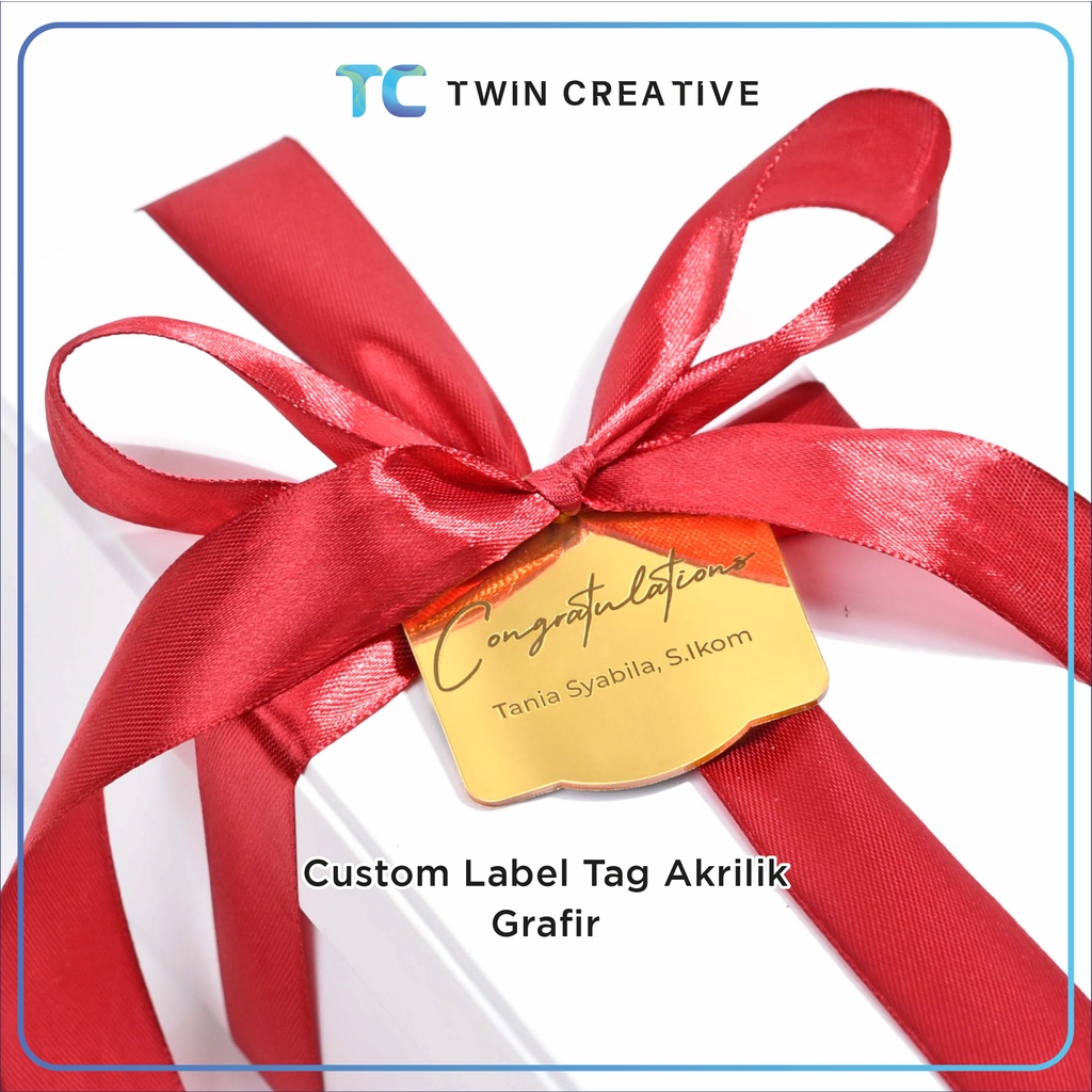 

Label Hadiah Akrilik Mirror Custom Grafir - Label Tag Acrylic Mirror LTG.9
