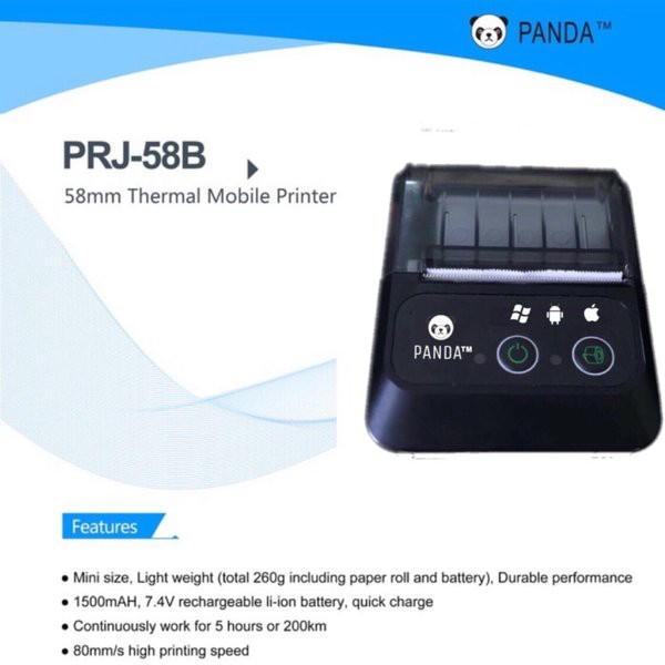 

berkualitas MINI PRINTER MOBILE BLUETOOTH KASIR PPOB PORTABLE STRUK KERTAS 58MM THERMAL PANDA