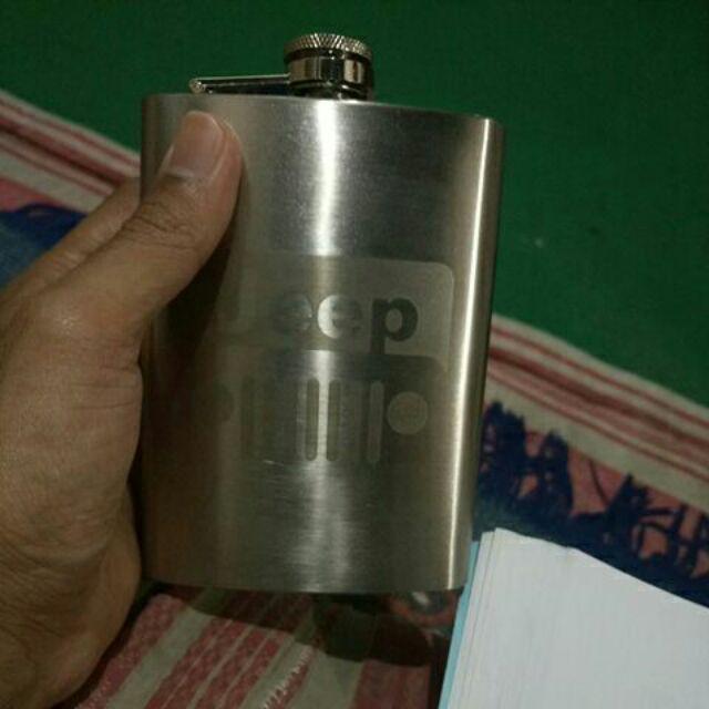 Botol Minum Wine Bir Flask Hip Square Shape Stainless Steel 8oz