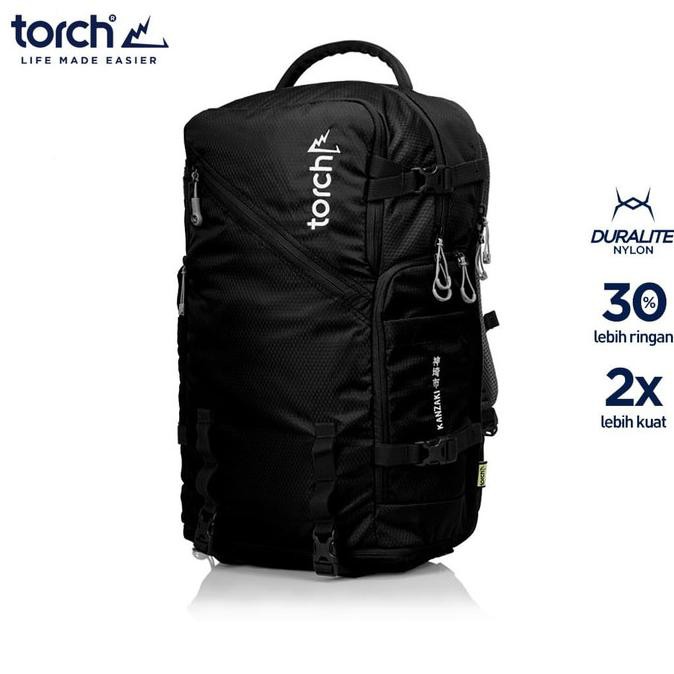 Terlaris# Torch Tas Ransel Travel Kanzaki Hitam 30L