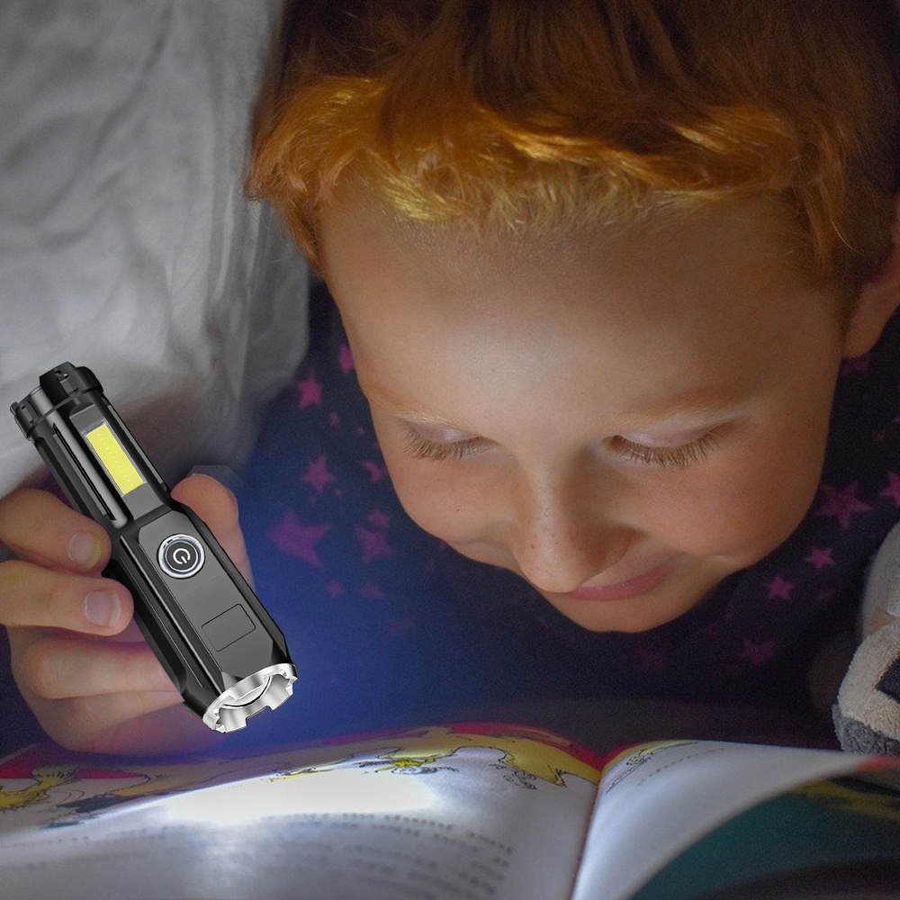 [ Retractable zoom water proof light flashlight for Home Outdoor Hiking Camping Survival Emergency ]