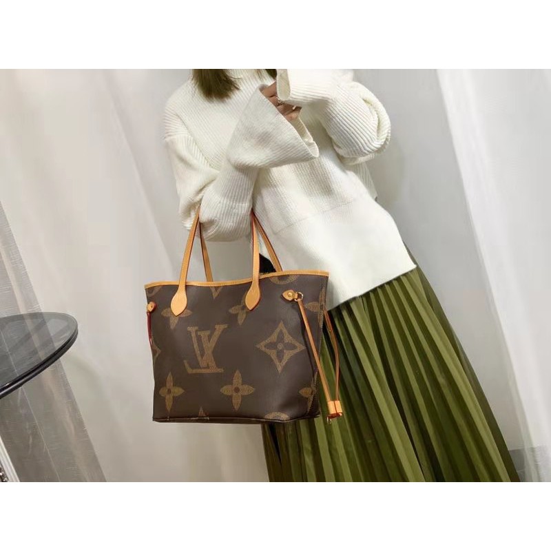 Tas Slempang Wanita Neverfull Medium LV 40156 M Mono Ada Nomor Serinya