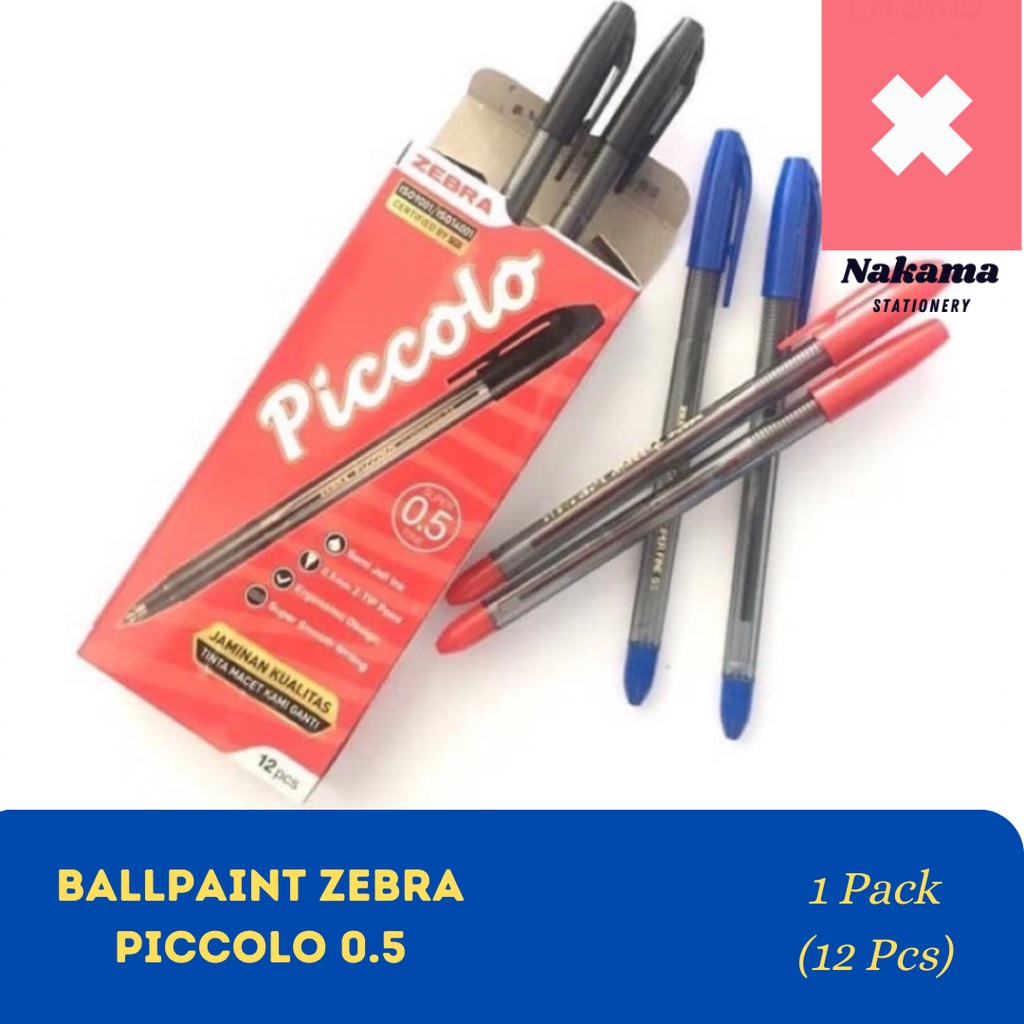 

BALLPEN/BOLPEN/PULPEN/BALLPOINT FINE 0.5 ZEBRA PICCOLO (Pack)
