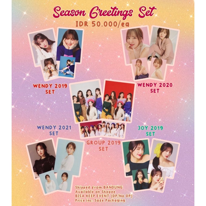 Season Greetings SET Red Velvet - SG WENDY JOY 2019 2020 2021