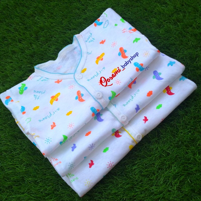 3 PIC CIKO MIKO Baju Bayi Newborn Kancing Panjang Motif Print SNI