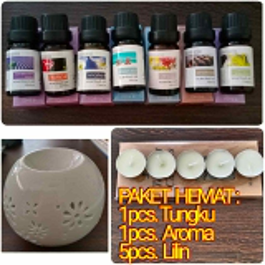 PAKET HEMAT F ( 1PCS AROMATHERAPY &amp; TUNGKU + 5 PCS LILIN)