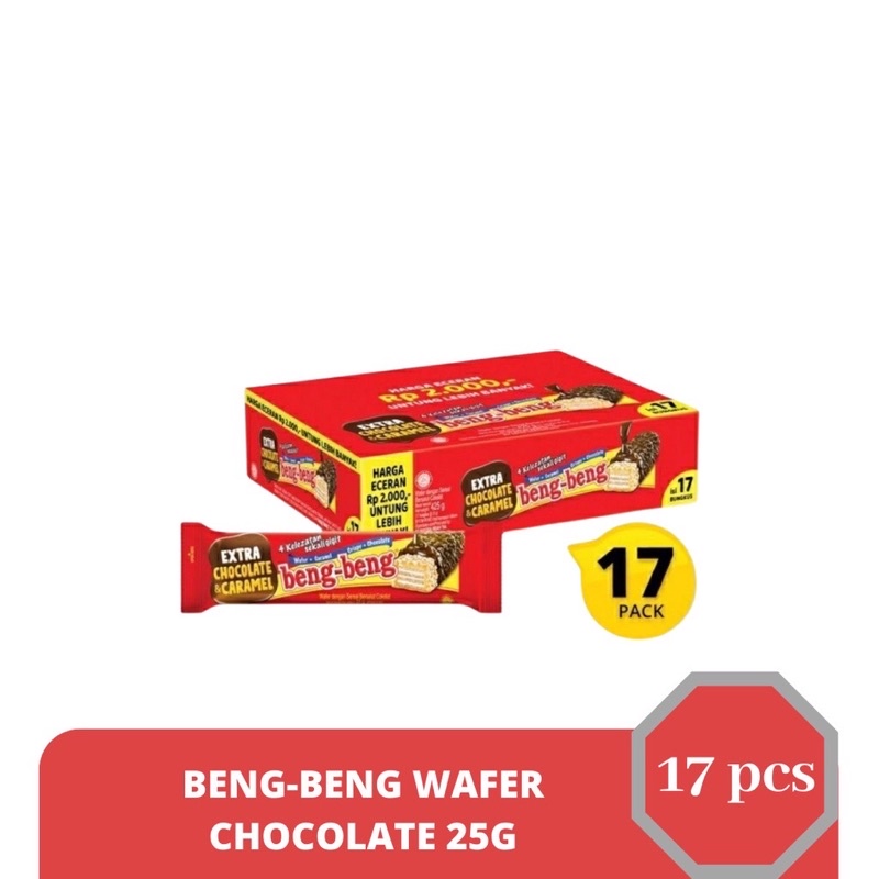 

NEW Beng Beng Wafer Caramel 1 box isi 17 pcs 25gr