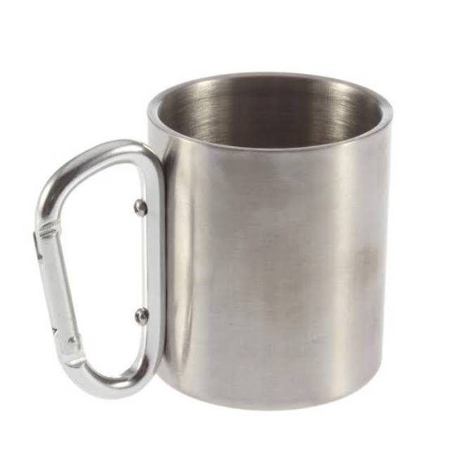 Cangkir Stainless Carbiner / Mug Stainless Carabiner / Cangkir Outdoor Cangkir Camping / Cangkir Mug Tahan Panas