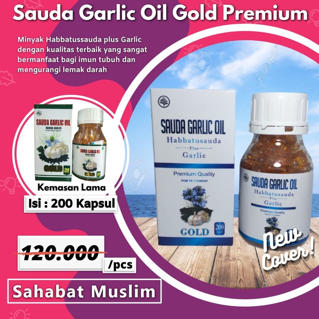 Sauda Garlic Oil 200 Kapsul Habbatussauda Oil Habbat Garlic Oil Gold