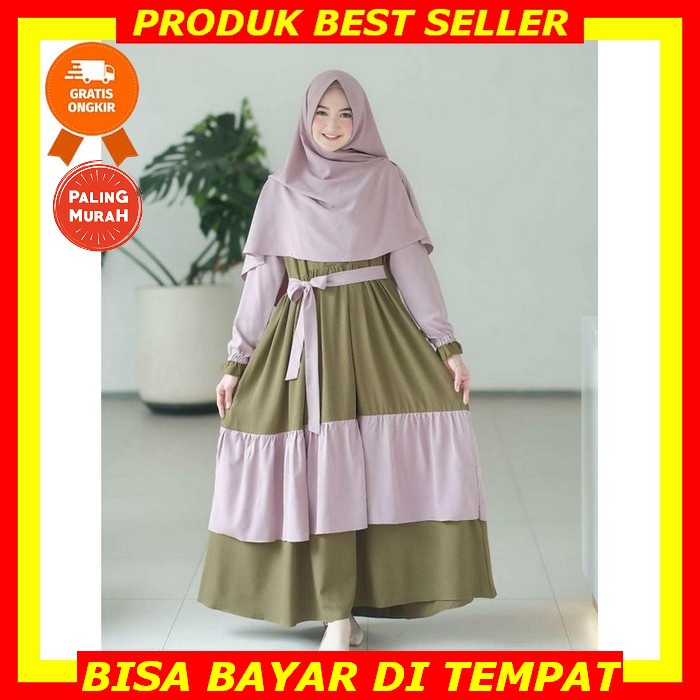 Sarimbit.Batik - Gamis Twiil Candi Mekar Pekalongan S M L Xl Hingga Jumbo Ld 120/ Gamis Terbaru 2022