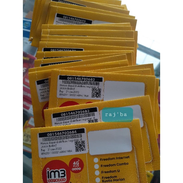 SP KARTU PERDAN 0K INDOSAT IM3 OOREDOO NASIONAL ZERO SEGEL JUAL PERBOX