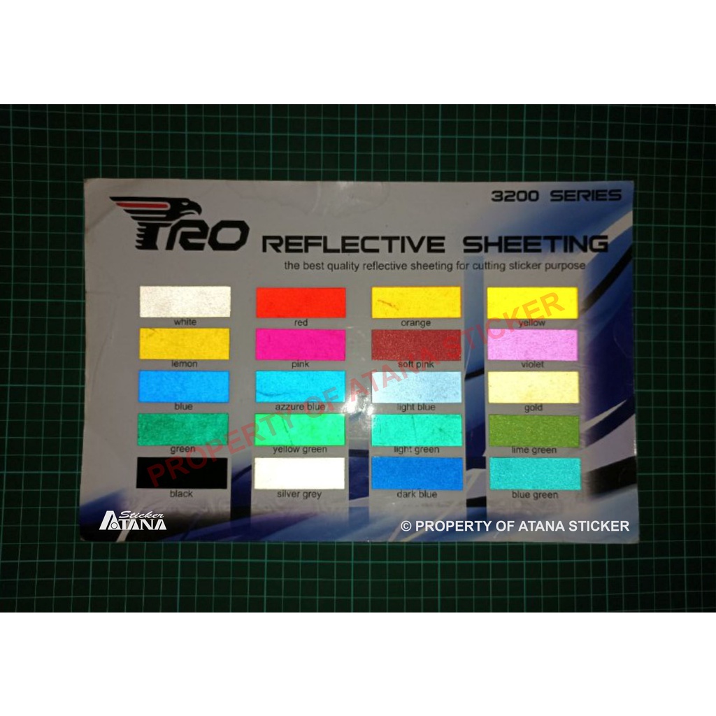 Bahan Stiker Cutting Kuning Pro Reflective Sheeting Skotlet Nyala Yellow Printing Sticker Material Scotchlite Scotlet Reflektif Sechotlite Memantulkan Cahaya Flash Malam Hari Mata Kucing Prolite 3M Oralite Seicholite Asahi Kiwalite Oracal Mesin Plotter