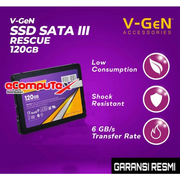 SSD SOLID STATE DRIVE VGEN RESCUE 120GB V GEN 120 GB SATA III 3 GARANSI RESMI