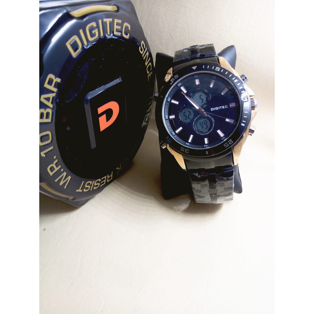 JAM TANGAN PRIA DIGITEC 3046 ANALOG DIGITAL STAINLESS