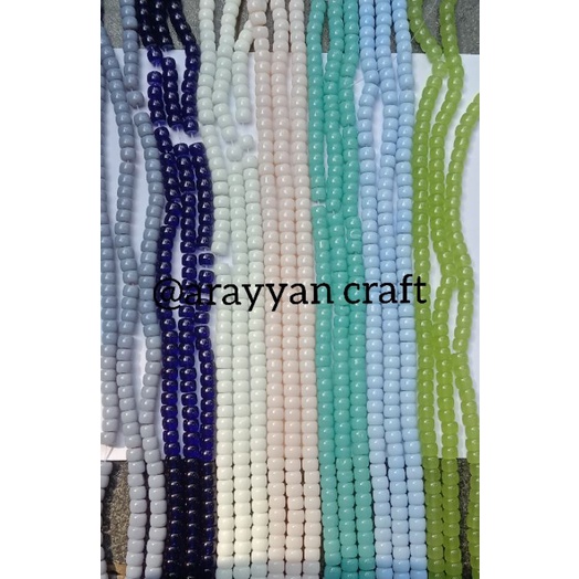 Manik kaca batu tabung 8mm