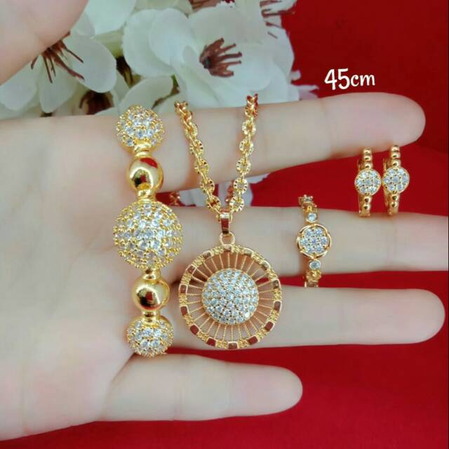 Perhiasan Mewah/Perhiasan Lapis Emas 18k/Set Dewasa Gold