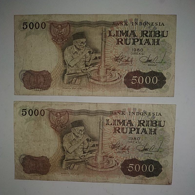 Uang kuno 5000 rupiah asah intan tahun 1980 uang rp.5000 bahan mahar nikah 20 rupiah 2020 rupiah