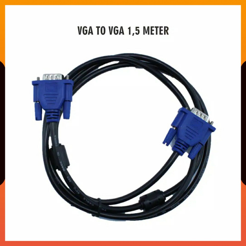 (COD) KABEL VGA TO VGA DIGITAL MALE TO MALE 1.5 METER + ADAPTER KONEKTOR CONVERTER HDMII MALE TO VGA FEMALE / DARI LAPTOP KE PROYEKTOR INFOCUS MONITOR