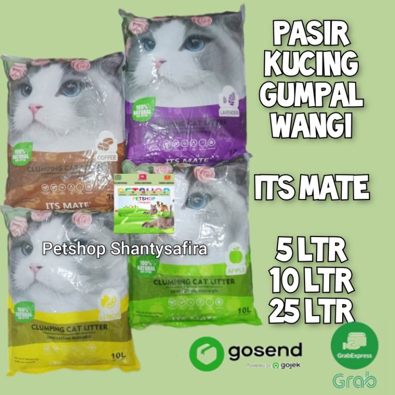 EKPEDISI/GRAB: KUCING ITS MATE IMPORT 25 LITER CAT LITTER PASIR GUMPAL WANGI