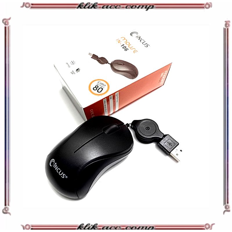 Mouse Optical Usb Kabel Tarik Mini incus in 106